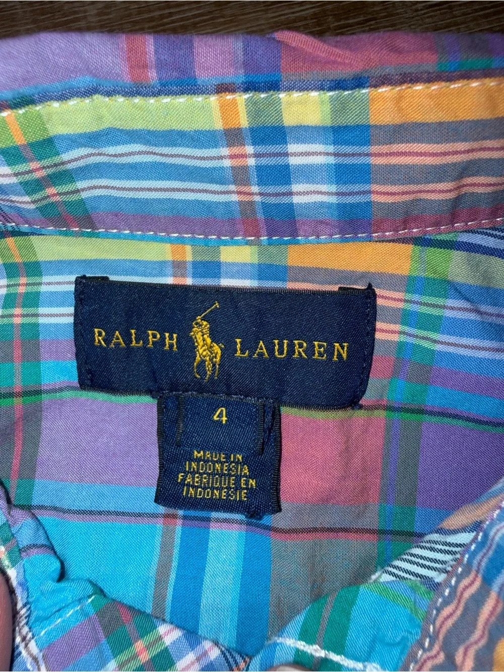 Ralph Lauren Little Boy’s (size 4) Colorful  Plaid Button-Down Shirt